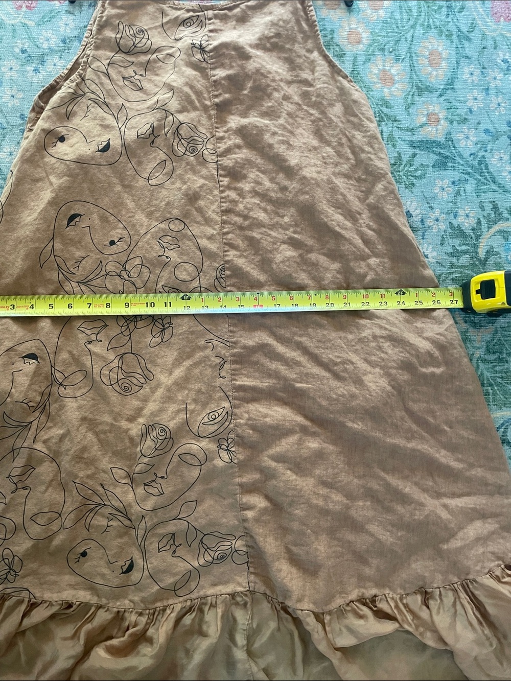 Source Unknown Brown Sleeveless Floral faux Button-Front High-Low Dress - Picture 9 of 9